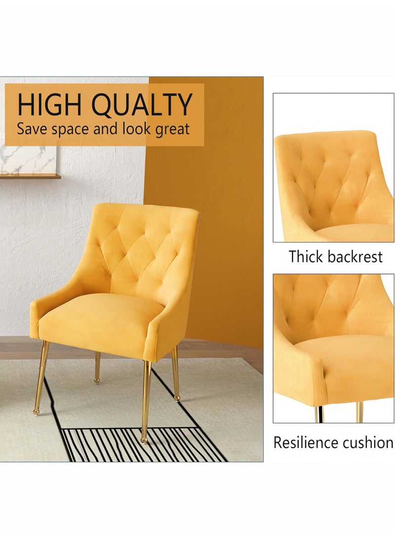 SEYNAR Dining Chair Set of 2,Modern Velvet Dining Chairs with Gold Legs,Elegant Tufted Accent Chairs for Reception, Living Room or Study Room - Image 5